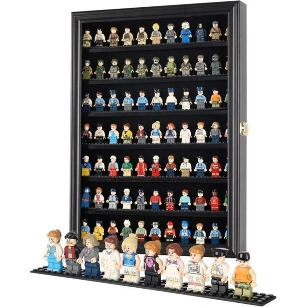 NEW -19 in Minifigure Display Case - Building Block Toy Wall Cabinet Showcase